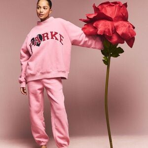 Parke Valentines Varsity Blush Mockneck, NEW